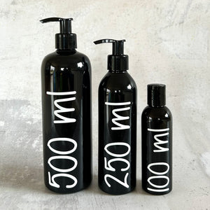 500 ml shampooflaske med label