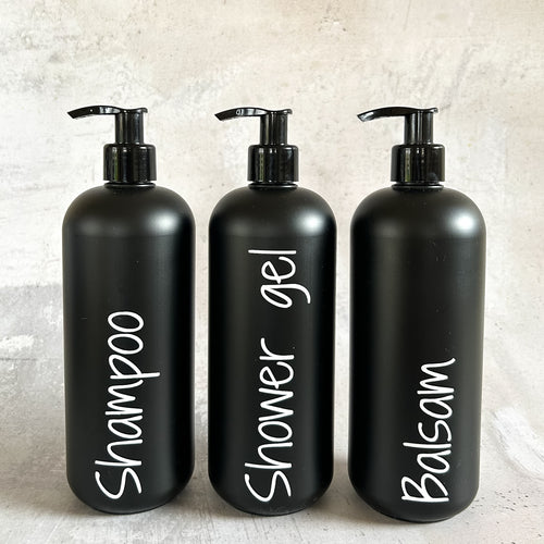 500 ml shampooflaske med label