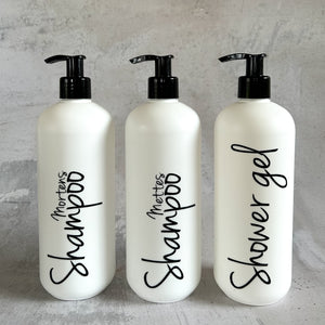500 ml shampooflaske med label