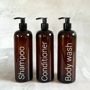 500 ml shampooflaske med label
